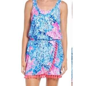 Lilly Pulitzer Jarrett Sleeveless Romper Dress Jumpsuit Tassels Size S Small